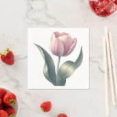 Elegante Roze Tulp Aquarel Bloem Cocktail  Servet (Insitu)