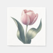 Elegante Roze Tulp Aquarel Bloem Cocktail  Servet (Voorkant)