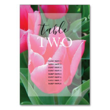 Elegante Roze Tulp Huwelijks Gast Namen