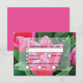 Elegante Roze Tulp Huwelijks RSVP Kaarten (Voorkant / Achterkant)
