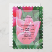 Elegante Roze Tulp Huwelijksuitnodigingen Kaart (Voorkant)