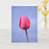 Elegante Roze Tulp Lavendel Achtergrond Blank Kaart (Gele Bloem)