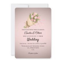 Elegante Roze Tulpen Boeket Bruiloft