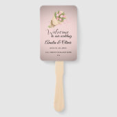 Elegante Roze Tulpen Boeket huwelijksprogramma Handwaaier (Voorkant)