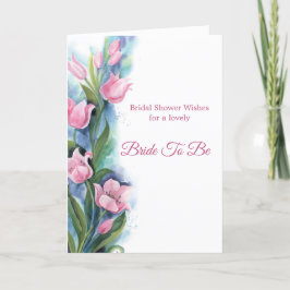 Elegante roze tulpen Floral Vrijgezellenfeest Kaart