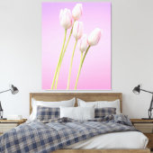Elegante roze tulpen gestrekte canvas Print (Insitu (Slaapkamer))