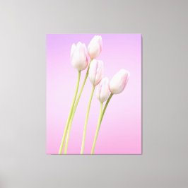 Elegante roze tulpen gestrekte canvas Print