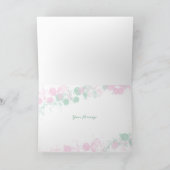 Elegante Roze & Turquoise Waterverf Spat Waterverf Bedankkaart (Binnen)