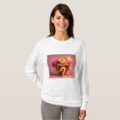 "Elegante roze typografie vrouwen lange mouw T-shi T-shirt (Voorkant volledig)