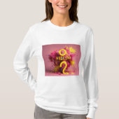 "Elegante roze typografie vrouwen lange mouw T-shi T-shirt (Voorkant)