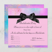 ELEGANTE ROZE UITNODIGING VOOR DE AVOND VOOR DE BR (Voorkant / Achterkant)