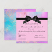 ELEGANTE ROZE UITNODIGING VOOR DE AVONTURENTEVREEM (Voorkant / Achterkant)