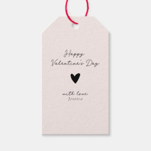 elegante roze Valentijnsdag Cadeaulabel