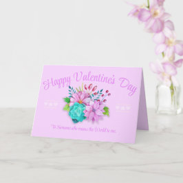 Elegante roze Valentijnsdag Kaart