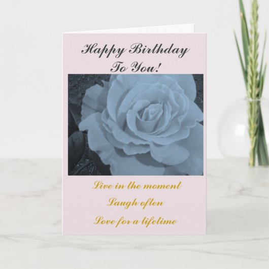 Elegante Roze Verjaardag Kaart (Voorkant)