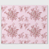 Elegante Roze Vintage Bloemen Cadeaupapier (Vlak)
