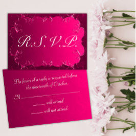 Elegante roze vintage bruiloft RSVP Kaartje