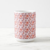 Elegante roze vintage rozen bloemen mok (Center)