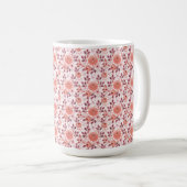 Elegante roze vintage rozen bloemen mok (Voorkant rechts)