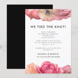 Elegante roze vintage trouwkaart kaart