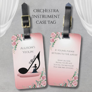 Elegante Roze Viola Viool Instrumenten Hoes Label Bagagelabel