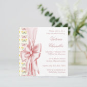 Elegante roze vlinder baby meisje douche kaart (Staand voorkant)