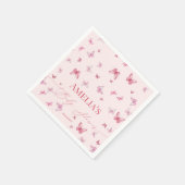 Elegante roze vlinder Baby shower servetten (Hoek)
