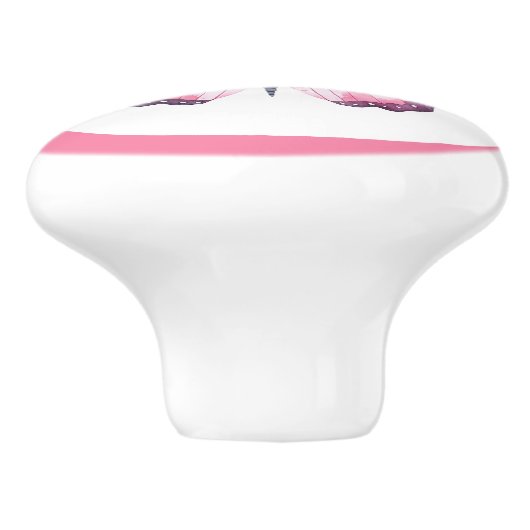 Elegante Roze Vlinder  Meisje Lade Knop (Zijkant)