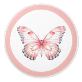 Elegante Roze Vlinder  Meisje Lade Knop (Voorkant)