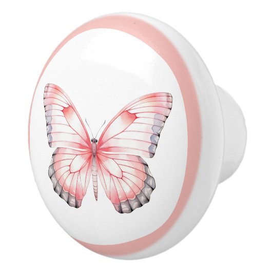 Elegante Roze Vlinder  Meisje Lade Knop (Rechts)