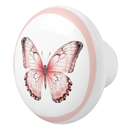 Elegante Roze Vlinder  Meisje Lade Knop (Rechts)