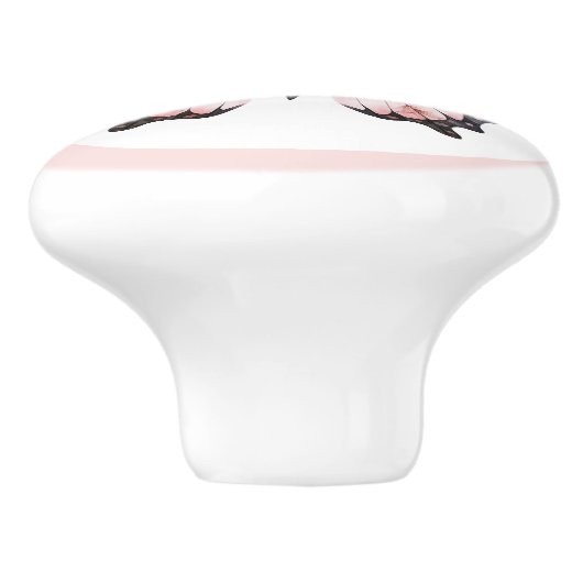 Elegante Roze Vlinder  Meisje Lade Knop (Zijkant)