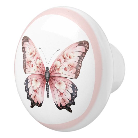 Elegante Roze Vlinder  Meisje Lade Knop (Rechts)