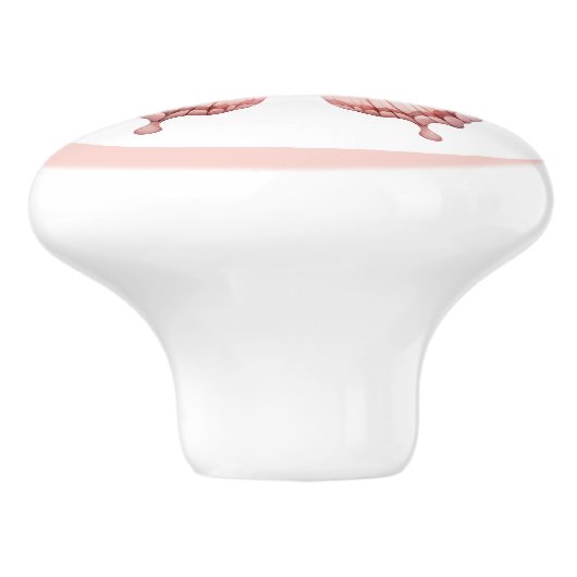 Elegante Roze Vlinder  Meisje Lade Knop (Zijkant)