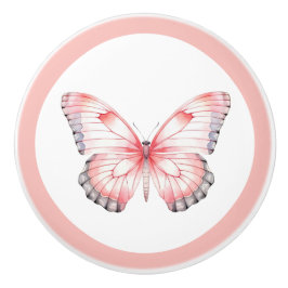 Elegante Roze Vlinder Meisjes Laadknop Keramische Knop