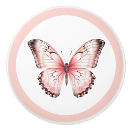 Elegante Roze Vlinder Meisjes Laadknop Keramische Knop