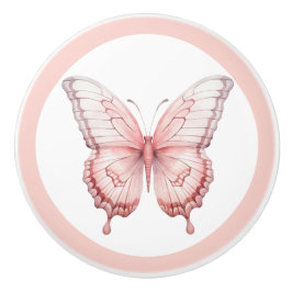 Elegante Roze Vlinder Meisjes Laadknop Keramische Knop