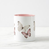 Elegante Roze Vlinder Mok (Midden)