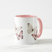 Elegante Roze Vlinder Mok (Voorkant rechts)
