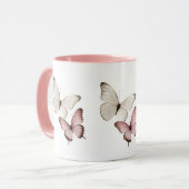 Elegante Roze Vlinder Mok (Voorkant links)
