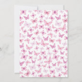 Elegante roze vlinders Islamitische Aqiqa Aqeeqah Kaart (Achterkant)