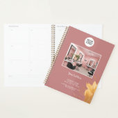 Elegante Roze Voeg Logo Toe Aangepaste Tekst Foto Planner (Display)