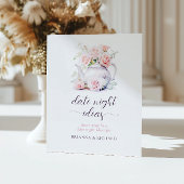 Elegante Roze Vrijgezellenfeest Tea Date Night Ide Reclamebord Met Voetstuk