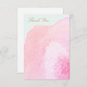 Elegante Roze Watercolor Bedankt (Voorkant / Achterkant)