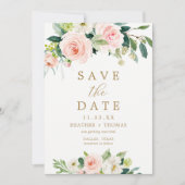 Elegante Roze Watercolor Bewaar de Datum Kaarten (Voorkant)