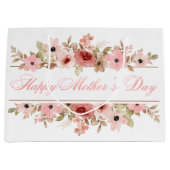 Elegante Roze Watercolor Bloem Cadeautas (Voorkant)