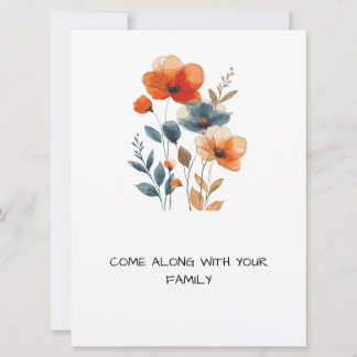 Elegante roze watercolor bloemense flatgelegen kaa kaart