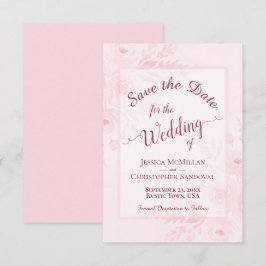 Elegante Roze Watercolor Pioenrozen Boho Bruiloft Save The Date