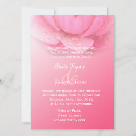 Elegante roze waterlelie in roze Christelijke brui Kaart