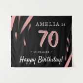 Elegante Roze Waterverf 70e Verjaardagsachtergrond Wandkleed (Voorkant (horizontaal))